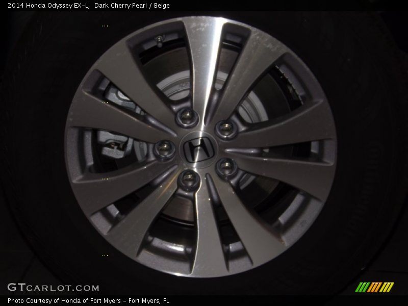 Dark Cherry Pearl / Beige 2014 Honda Odyssey EX-L