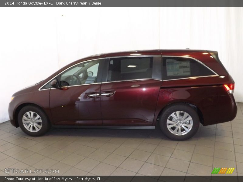 Dark Cherry Pearl / Beige 2014 Honda Odyssey EX-L