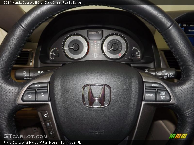 Dark Cherry Pearl / Beige 2014 Honda Odyssey EX-L