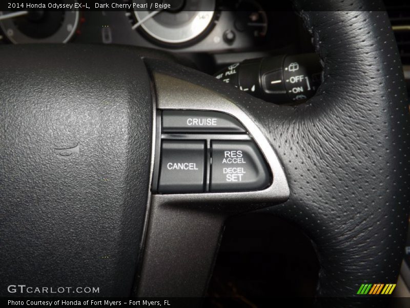 Dark Cherry Pearl / Beige 2014 Honda Odyssey EX-L