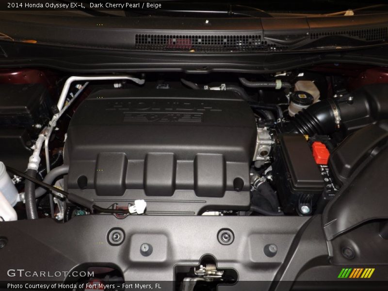 Dark Cherry Pearl / Beige 2014 Honda Odyssey EX-L