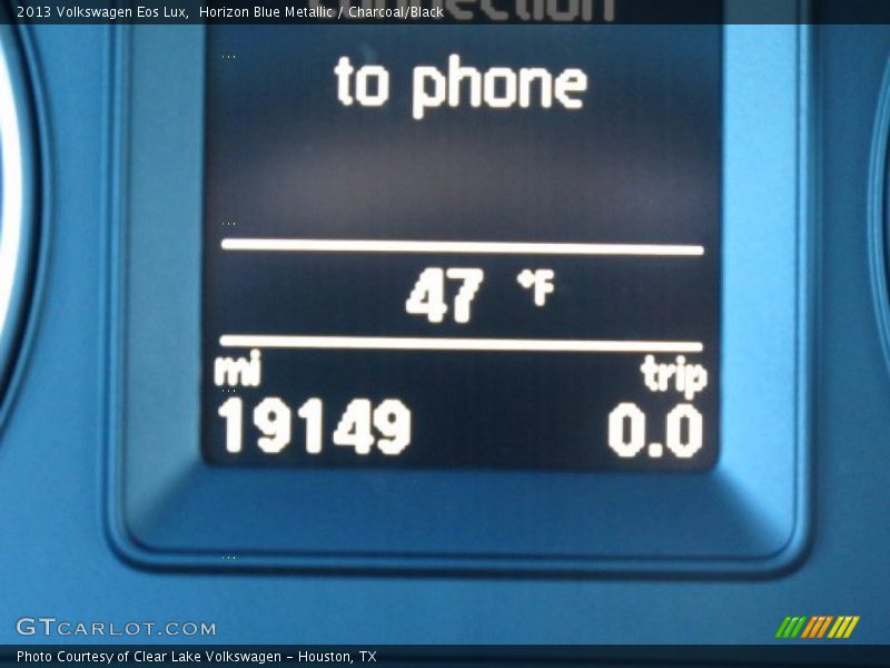 Horizon Blue Metallic / Charcoal/Black 2013 Volkswagen Eos Lux