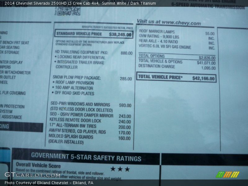 Summit White / Dark Titanium 2014 Chevrolet Silverado 2500HD LS Crew Cab 4x4