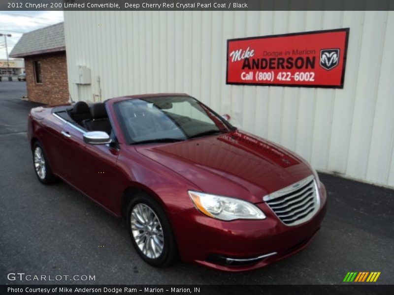 Deep Cherry Red Crystal Pearl Coat / Black 2012 Chrysler 200 Limited Convertible