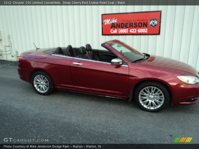 Deep Cherry Red Crystal Pearl Coat / Black 2012 Chrysler 200 Limited Convertible