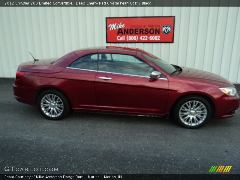 Deep Cherry Red Crystal Pearl Coat / Black 2012 Chrysler 200 Limited Convertible