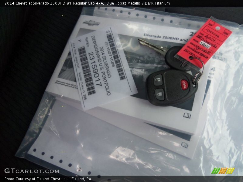 Blue Topaz Metallic / Dark Titanium 2014 Chevrolet Silverado 2500HD WT Regular Cab 4x4