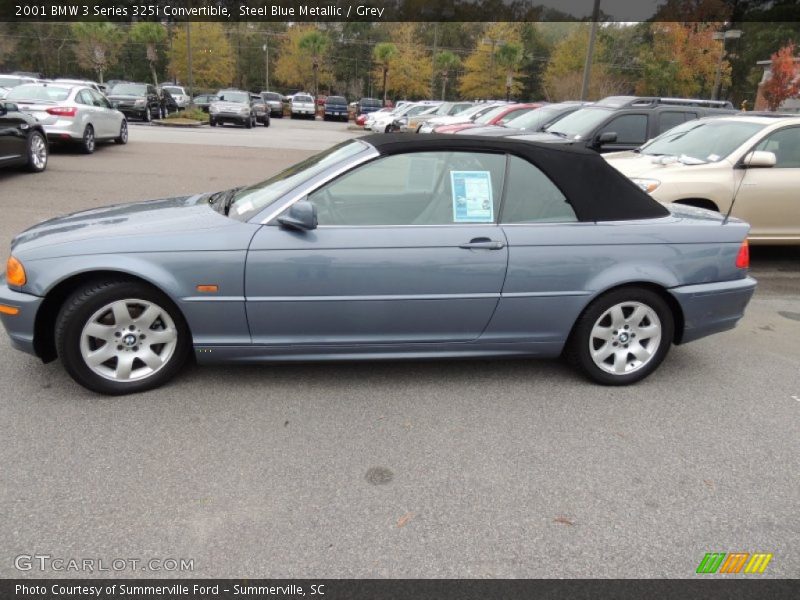 Steel Blue Metallic / Grey 2001 BMW 3 Series 325i Convertible