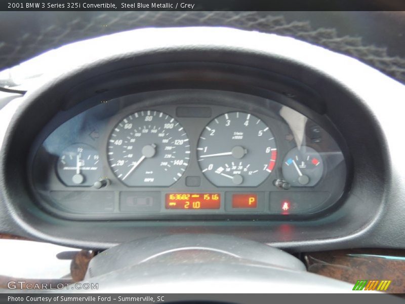 Steel Blue Metallic / Grey 2001 BMW 3 Series 325i Convertible