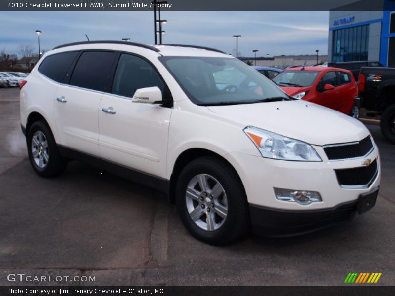 Summit White / Ebony 2010 Chevrolet Traverse LT AWD