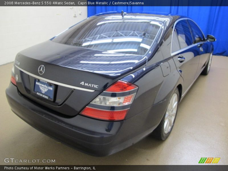 Capri Blue Metallic / Cashmere/Savanna 2008 Mercedes-Benz S 550 4Matic Sedan