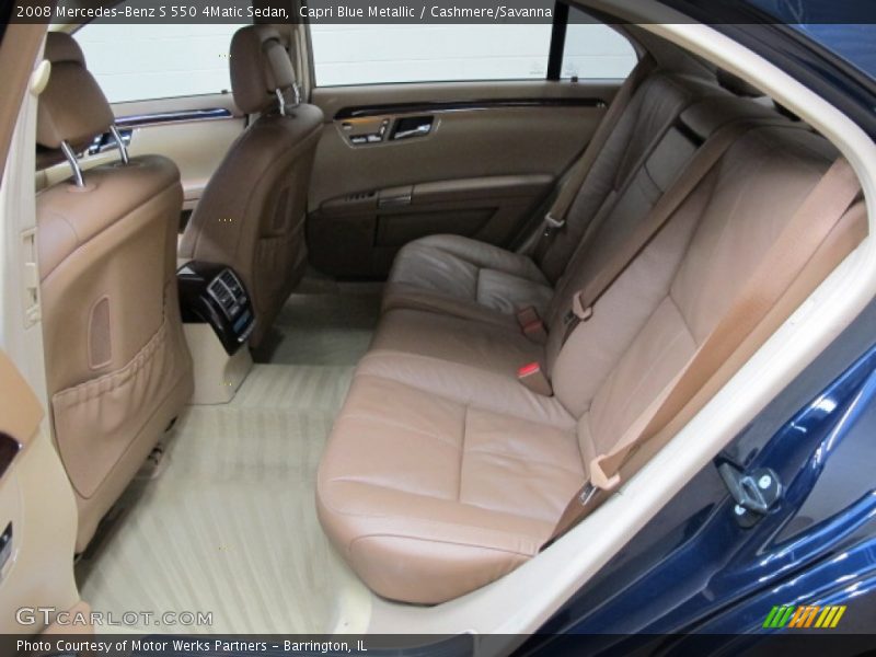 Rear Seat of 2008 S 550 4Matic Sedan