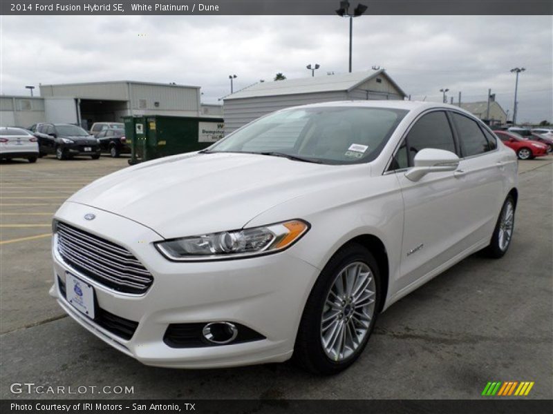 White Platinum / Dune 2014 Ford Fusion Hybrid SE