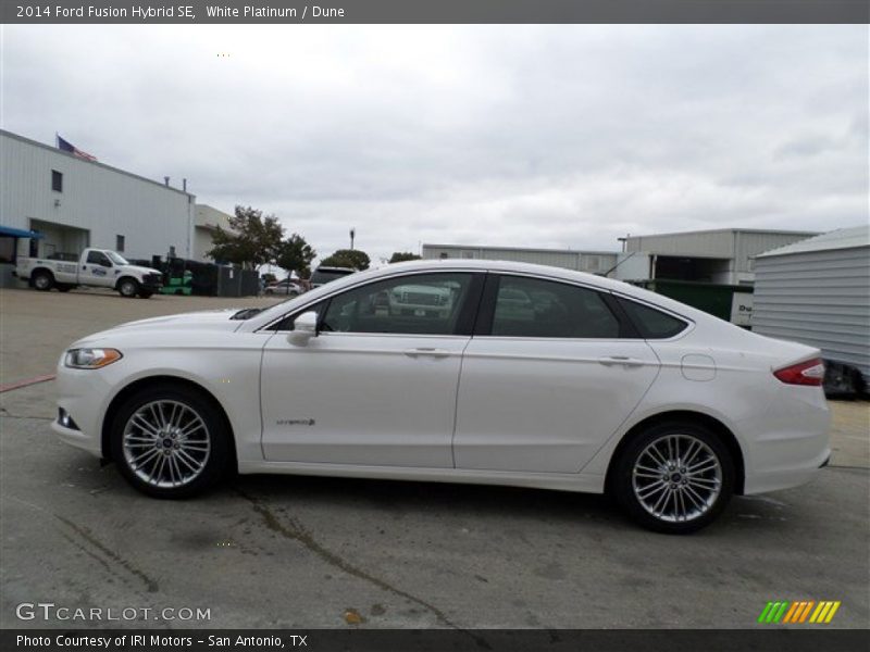 White Platinum / Dune 2014 Ford Fusion Hybrid SE