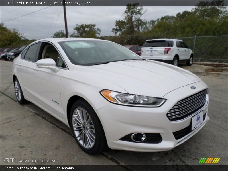 White Platinum / Dune 2014 Ford Fusion Hybrid SE