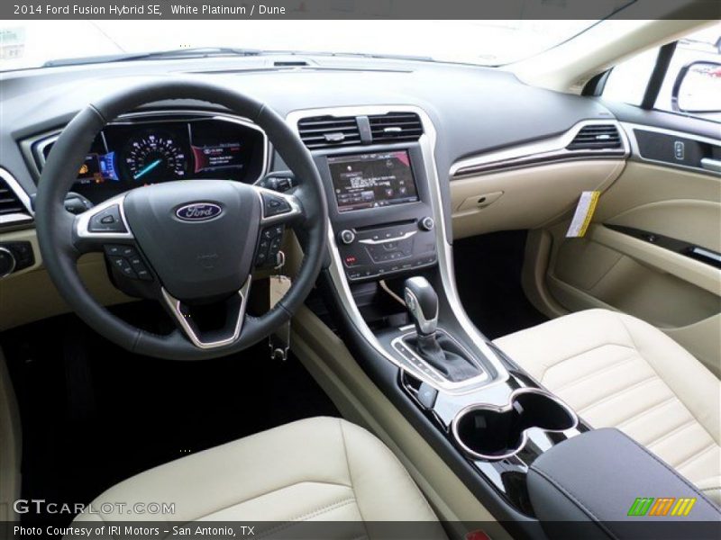 White Platinum / Dune 2014 Ford Fusion Hybrid SE