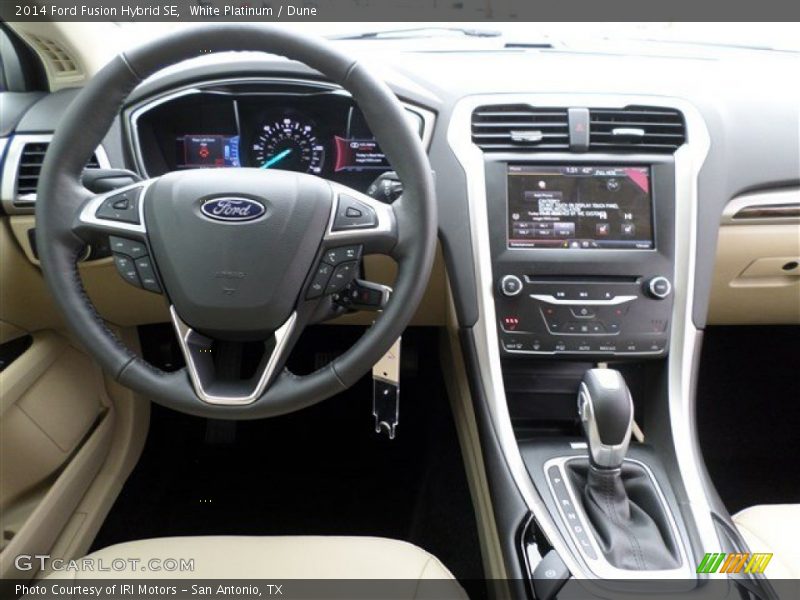 White Platinum / Dune 2014 Ford Fusion Hybrid SE