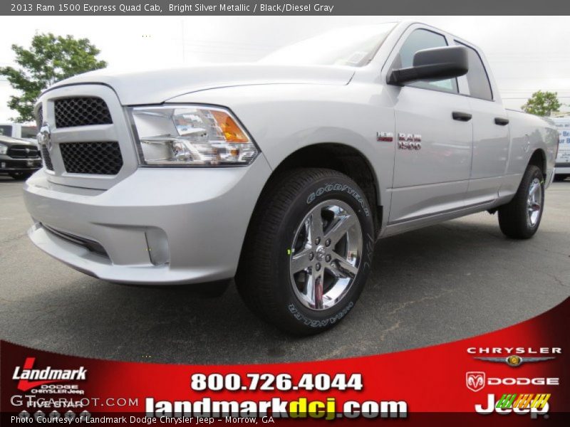 Bright Silver Metallic / Black/Diesel Gray 2013 Ram 1500 Express Quad Cab