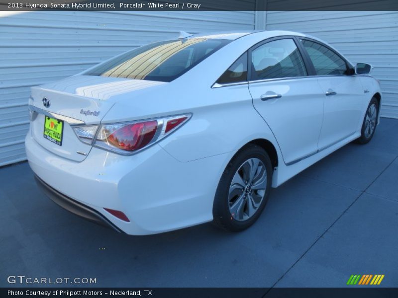 Porcelain White Pearl / Gray 2013 Hyundai Sonata Hybrid Limited