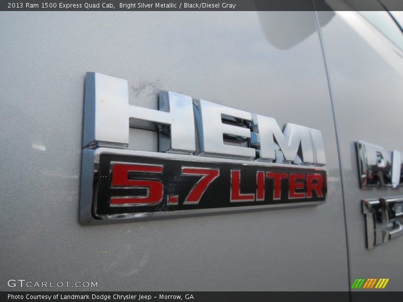 Bright Silver Metallic / Black/Diesel Gray 2013 Ram 1500 Express Quad Cab