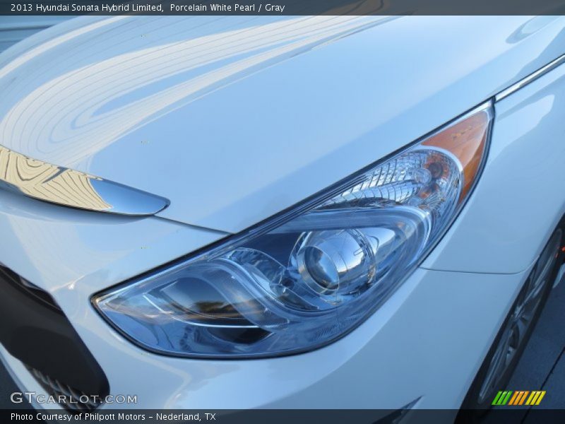 Porcelain White Pearl / Gray 2013 Hyundai Sonata Hybrid Limited