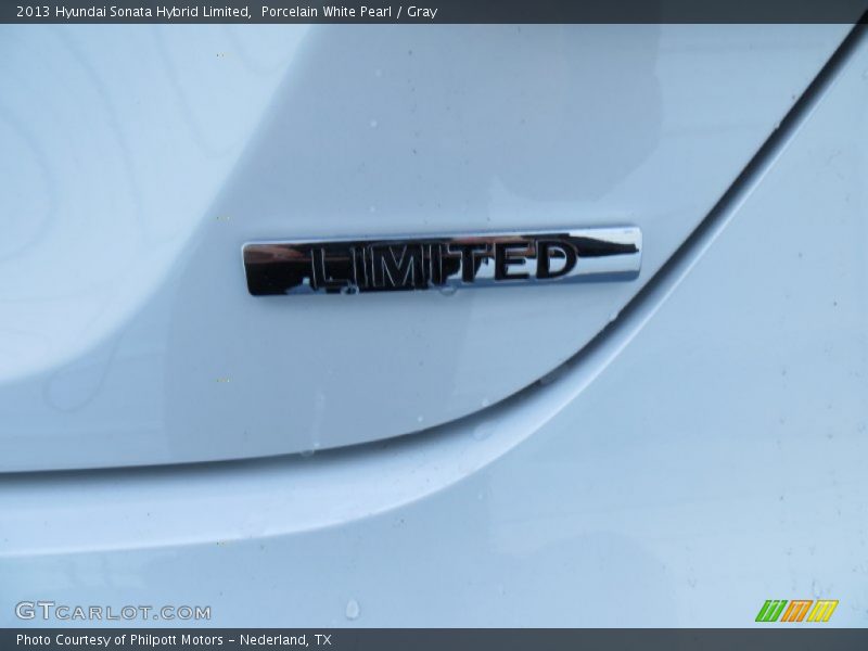 Porcelain White Pearl / Gray 2013 Hyundai Sonata Hybrid Limited