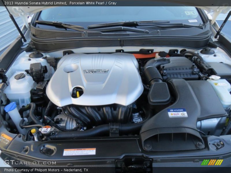 Porcelain White Pearl / Gray 2013 Hyundai Sonata Hybrid Limited