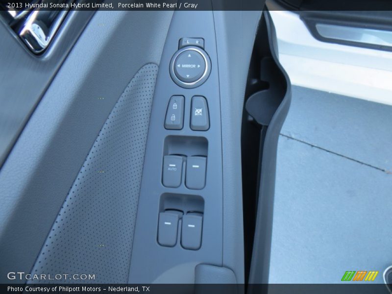 Porcelain White Pearl / Gray 2013 Hyundai Sonata Hybrid Limited