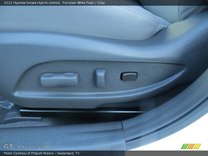 Porcelain White Pearl / Gray 2013 Hyundai Sonata Hybrid Limited