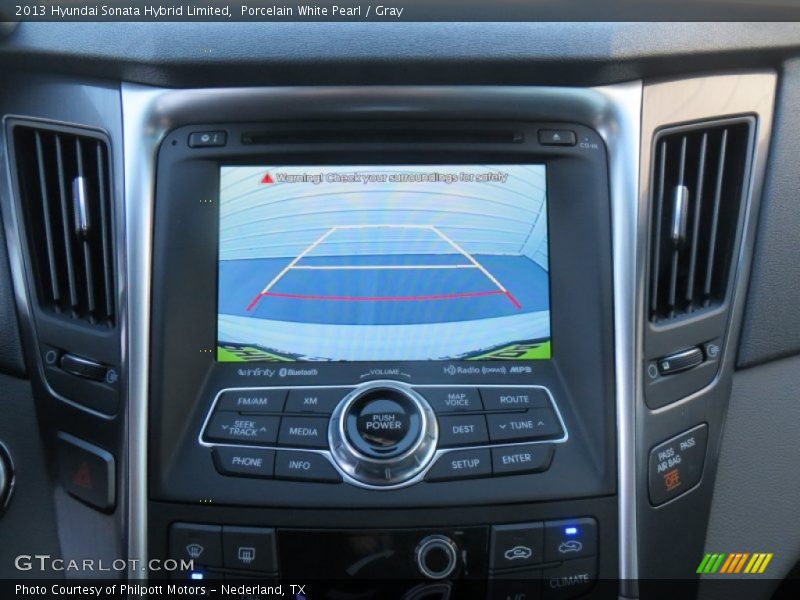 Porcelain White Pearl / Gray 2013 Hyundai Sonata Hybrid Limited