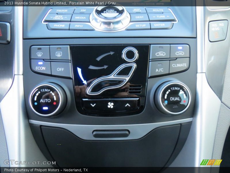 Porcelain White Pearl / Gray 2013 Hyundai Sonata Hybrid Limited