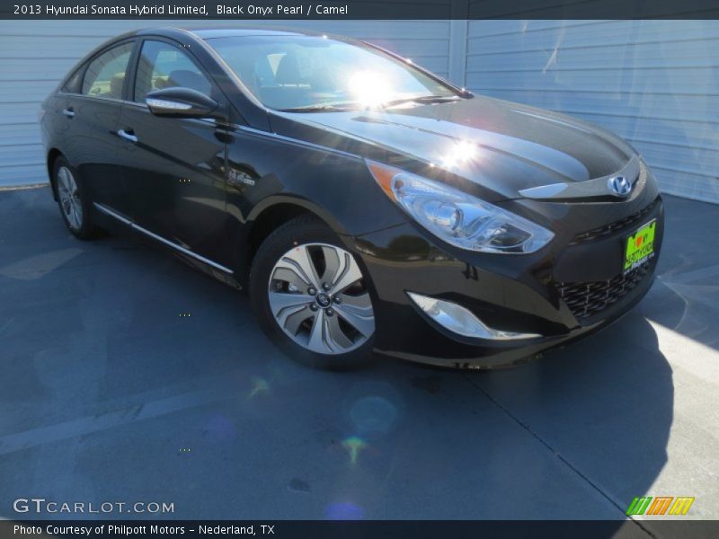 Black Onyx Pearl / Camel 2013 Hyundai Sonata Hybrid Limited