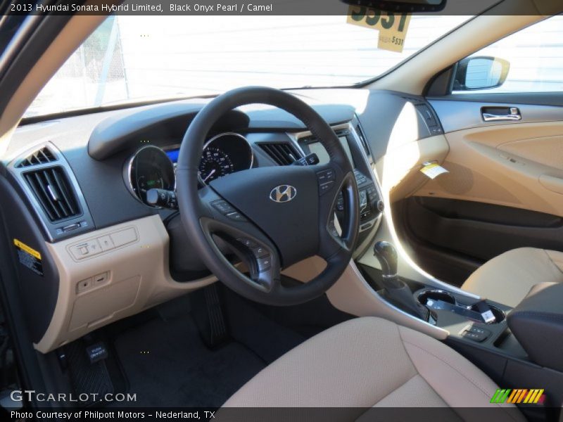Black Onyx Pearl / Camel 2013 Hyundai Sonata Hybrid Limited
