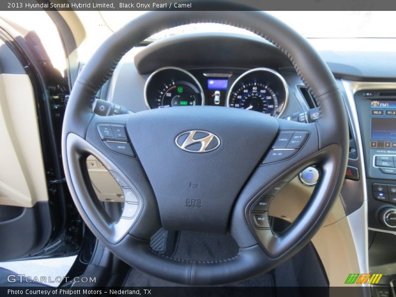 Black Onyx Pearl / Camel 2013 Hyundai Sonata Hybrid Limited