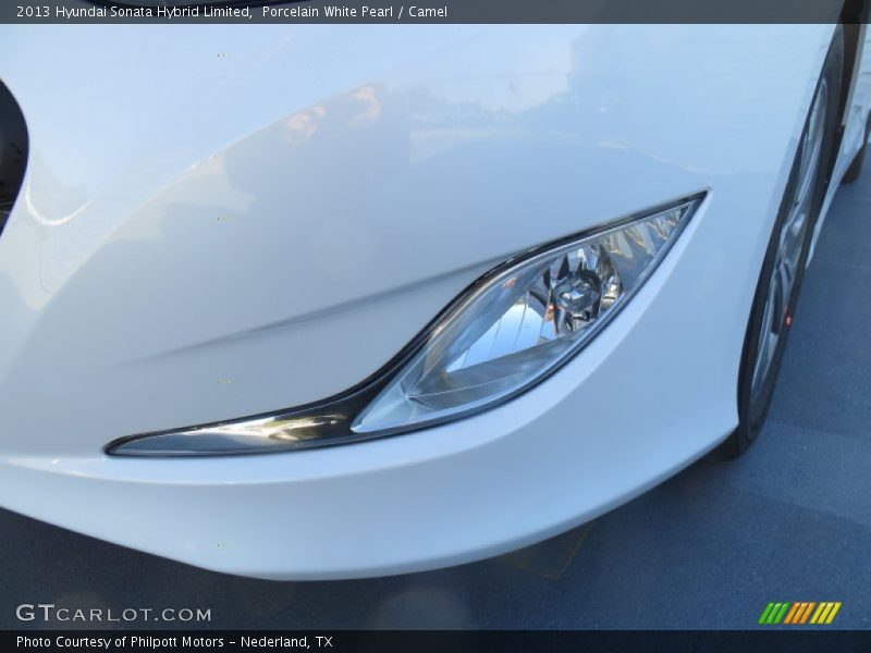 Porcelain White Pearl / Camel 2013 Hyundai Sonata Hybrid Limited