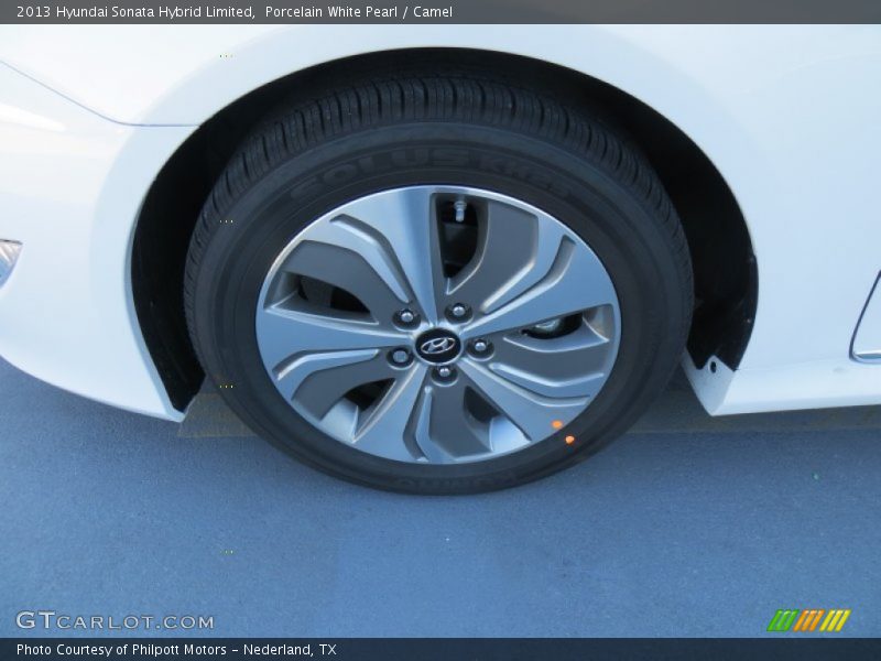 Porcelain White Pearl / Camel 2013 Hyundai Sonata Hybrid Limited