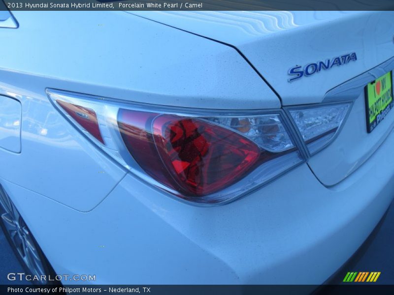 Porcelain White Pearl / Camel 2013 Hyundai Sonata Hybrid Limited