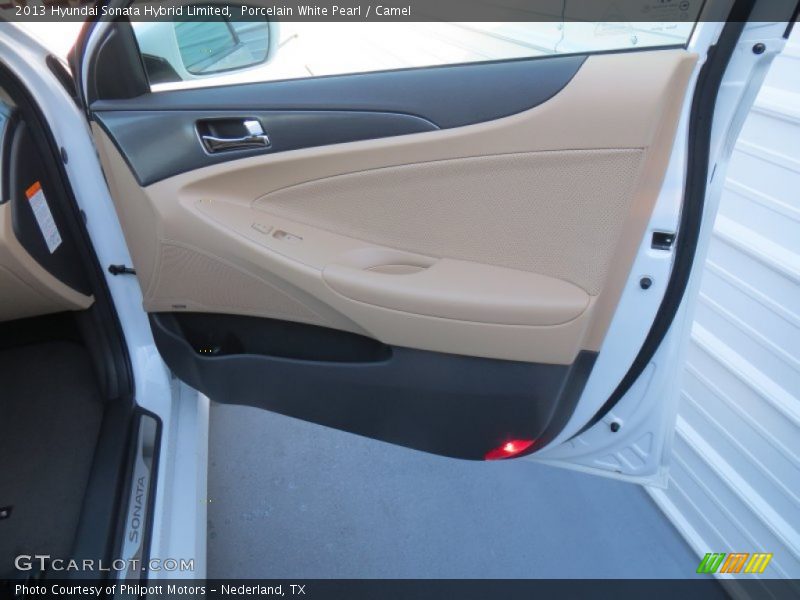 Porcelain White Pearl / Camel 2013 Hyundai Sonata Hybrid Limited