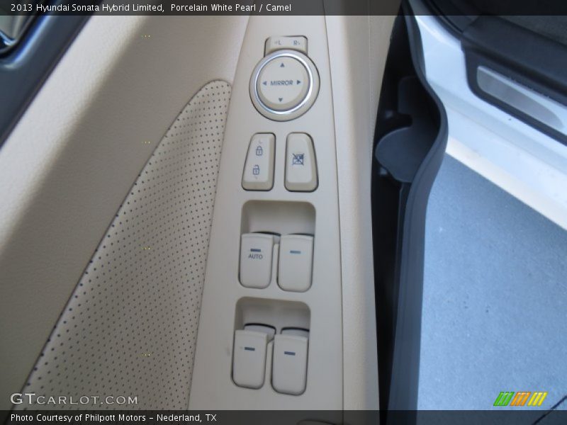Porcelain White Pearl / Camel 2013 Hyundai Sonata Hybrid Limited