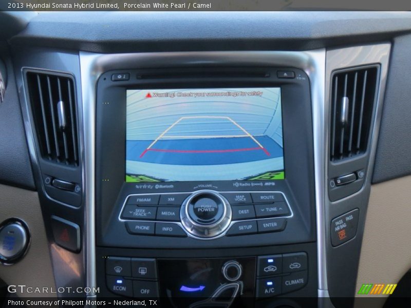 Porcelain White Pearl / Camel 2013 Hyundai Sonata Hybrid Limited
