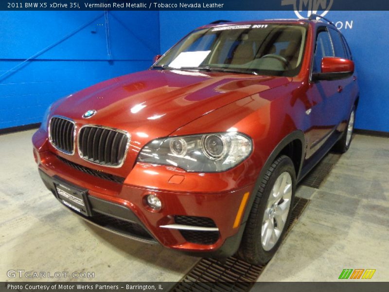 Vermilion Red Metallic / Tobacco Nevada Leather 2011 BMW X5 xDrive 35i