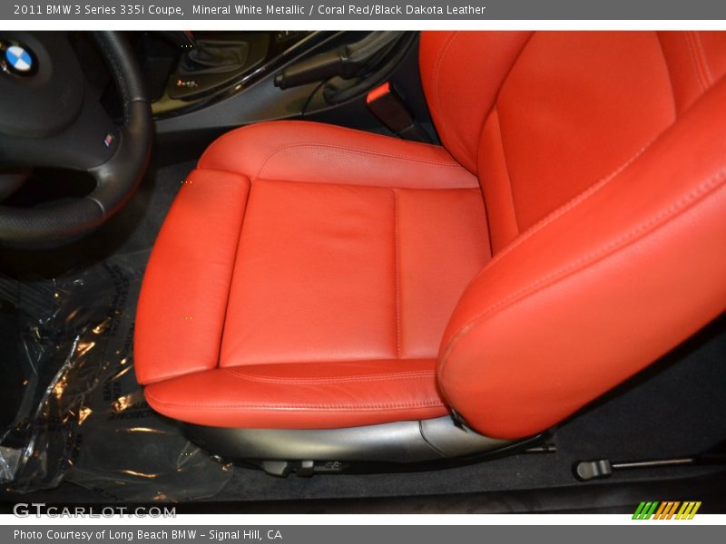 Mineral White Metallic / Coral Red/Black Dakota Leather 2011 BMW 3 Series 335i Coupe
