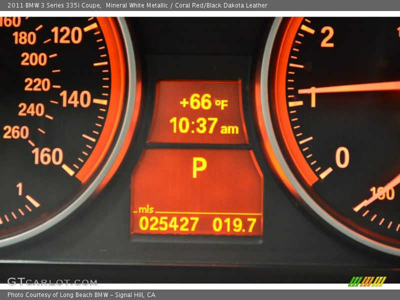 Mineral White Metallic / Coral Red/Black Dakota Leather 2011 BMW 3 Series 335i Coupe