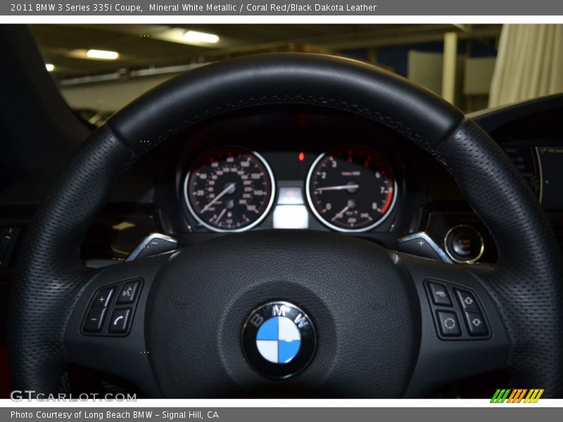 Mineral White Metallic / Coral Red/Black Dakota Leather 2011 BMW 3 Series 335i Coupe