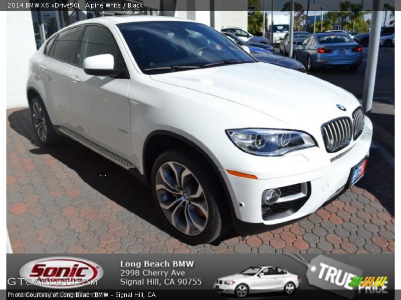 Alpine White / Black 2014 BMW X6 xDrive50i