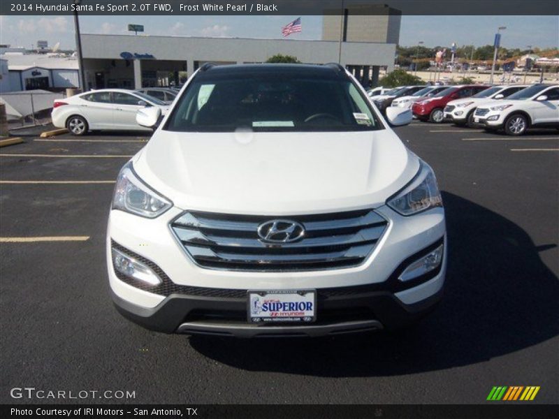 Frost White Pearl / Black 2014 Hyundai Santa Fe Sport 2.0T FWD