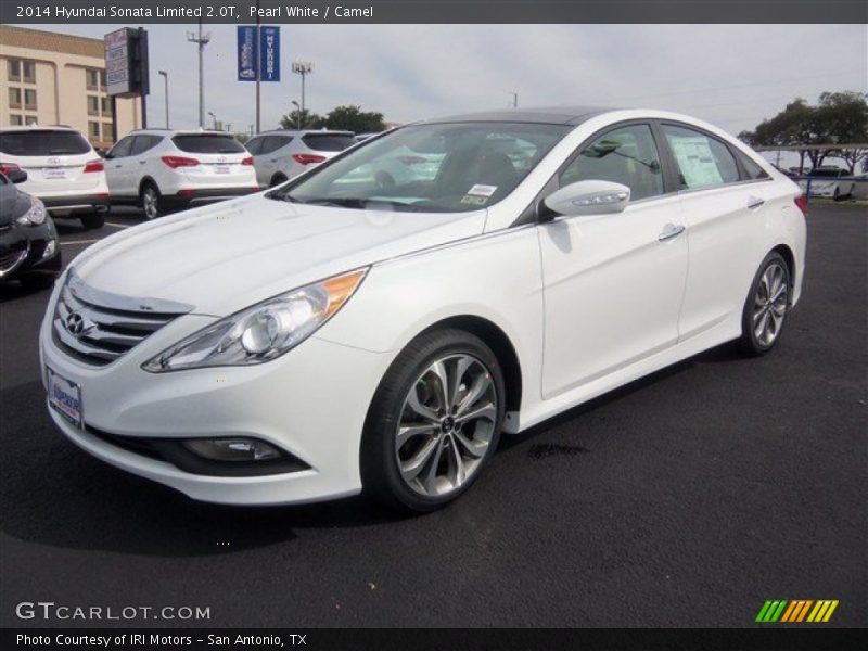 Pearl White / Camel 2014 Hyundai Sonata Limited 2.0T
