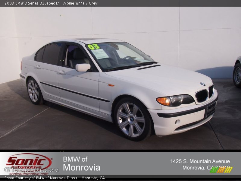 Alpine White / Grey 2003 BMW 3 Series 325i Sedan
