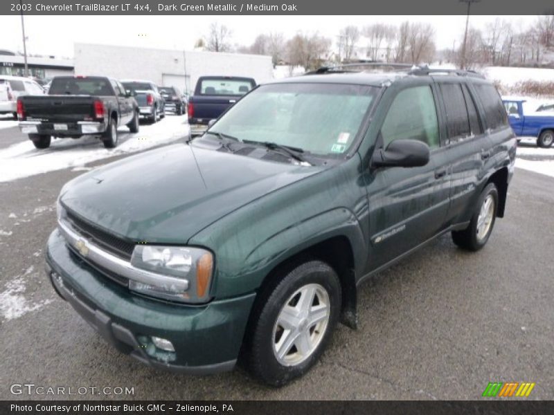 Dark Green Metallic / Medium Oak 2003 Chevrolet TrailBlazer LT 4x4