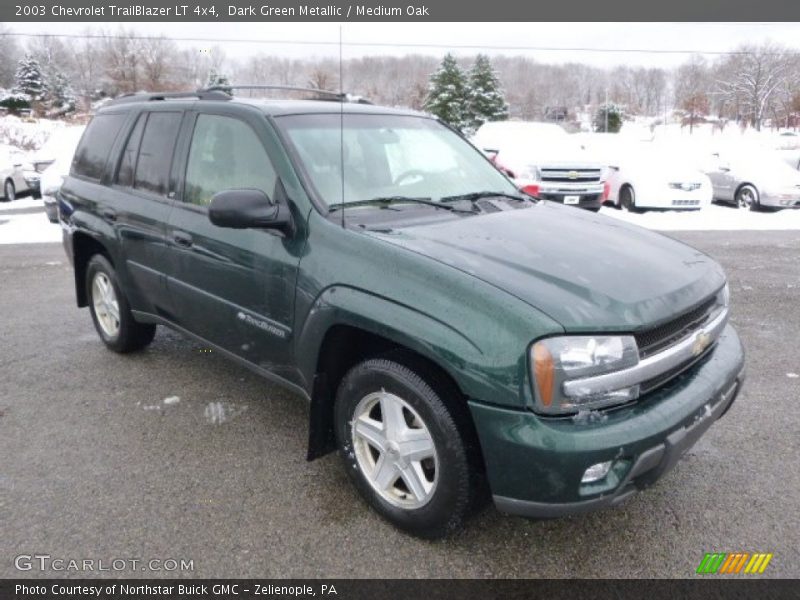 Dark Green Metallic / Medium Oak 2003 Chevrolet TrailBlazer LT 4x4